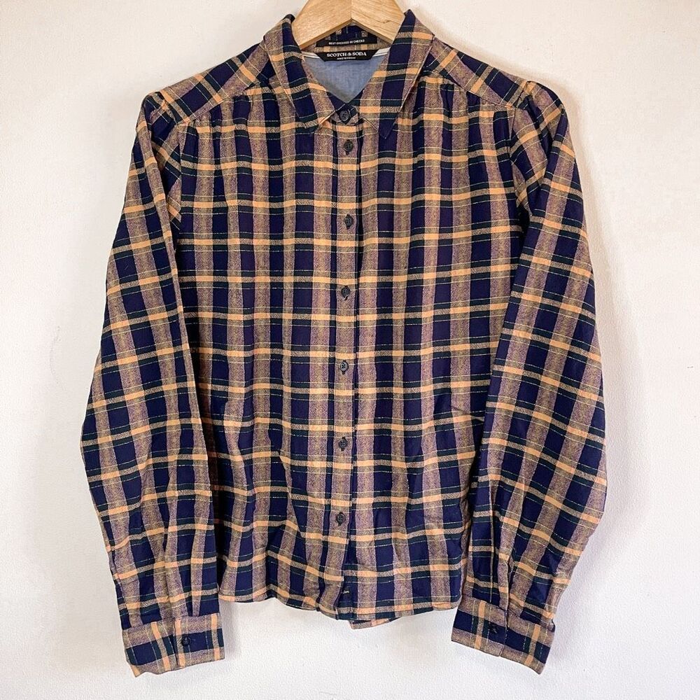 Scotch & Soda Amsterdam Plaid Button‎ Down Shirt Size M